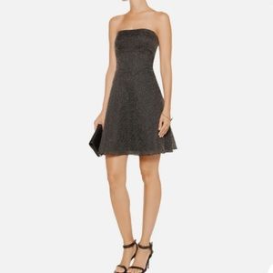 THEORY Black Dot Beaded Strapless Silk “Damia” Corset Dress Size:00 NWT